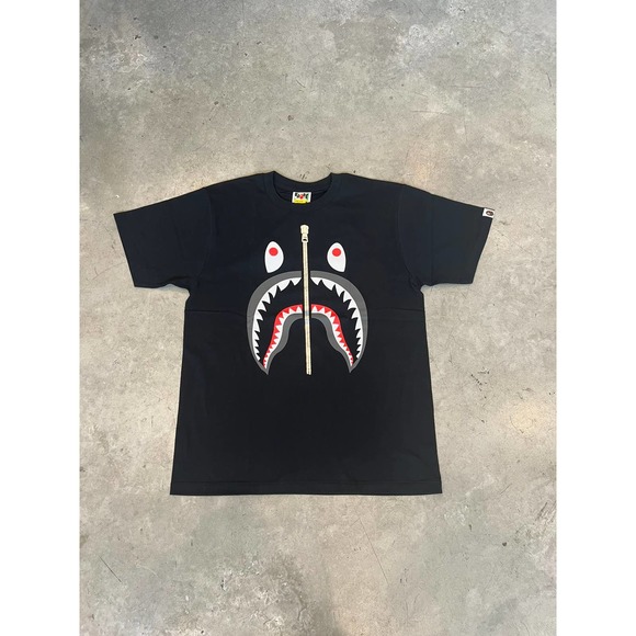 Bape Black Shark Tee Size Medium